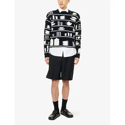 Jw Anderson Black Sweater With Graphic Print J.w Anderson In Multi