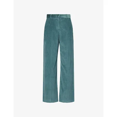 Weekend Max Mara Omens Oil Tania Wide-leg Cotton-corduroy Trousers In Brown