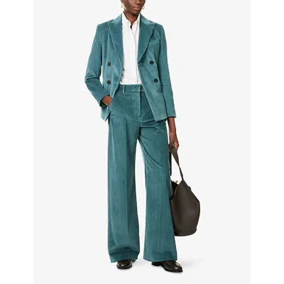 Weekend Max Mara Omens Oil Tania Wide-leg Cotton-corduroy Trousers In Brown