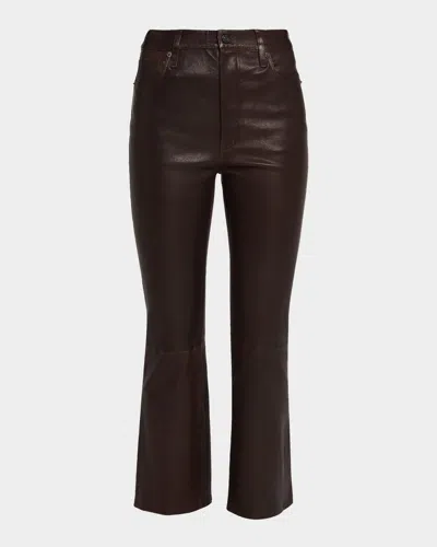 Frame Le Crop Mini Boot Velvet High Rise Jeans In Comet In Brown