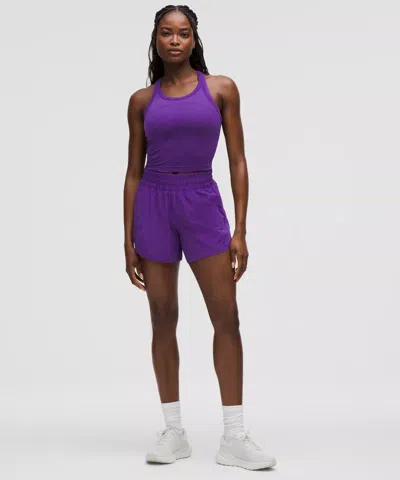 Lululemon Track That High-rise Lined Short 5" In Purple