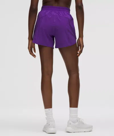 Lululemon Track That High-rise Lined Short 5" In Purple