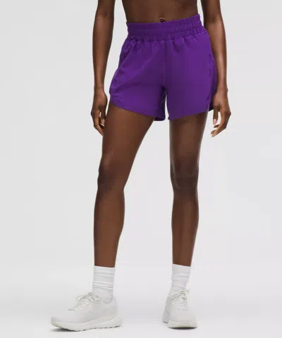 Lululemon Track That High-rise Lined Short 5" In Purple