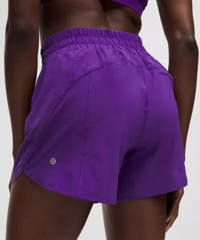 Lululemon Track That High-rise Lined Short 5" In Purple