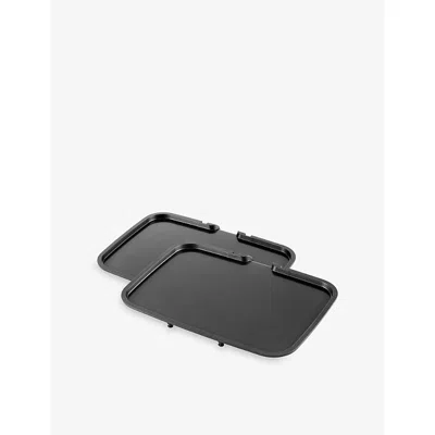 Zwilling J.a. Henckels Enfinigy Contact Aluminium Grill Set Of Two Teppanyaki Plates 25.5 X 34.5cm In Black
