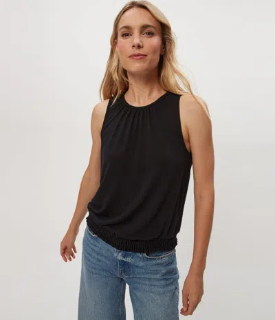 Michael Stars Akira Smocked Bottom Tank In Black