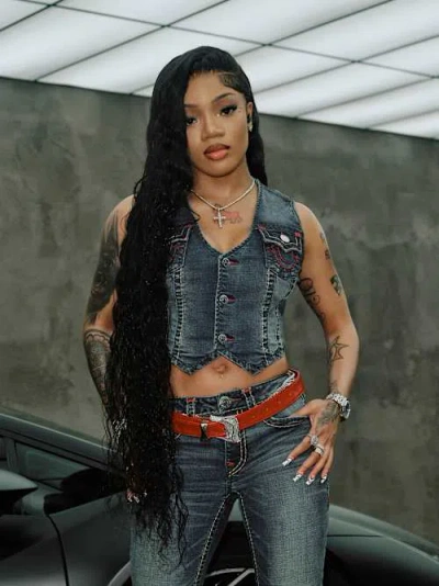 True Religion Women's Super T Denim Vest In Blue