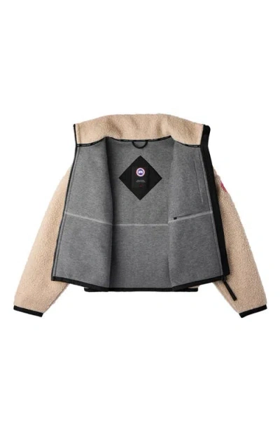 Canada Goose Womens Light Tan-tan Clair Simcoe Fleece Wool-blend Jacket Xs In Brown