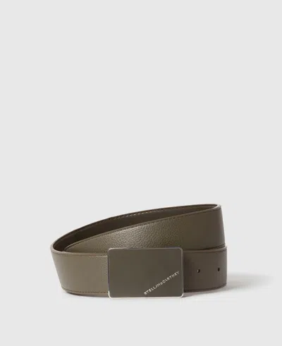 Stella Mccartney Reversible Double-faced Belt In Green