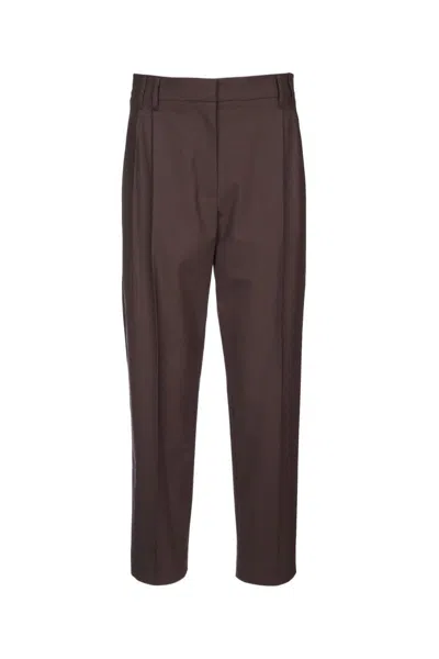 Brunello Cucinelli Tailored Trousers With Back Pocket And Belt Loops In Brown