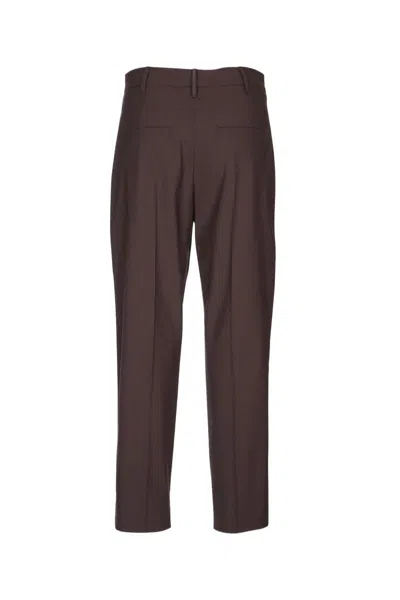 Brunello Cucinelli Tailored Trousers With Back Pocket And Belt Loops In Brown