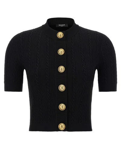 Balmain 4-pocket Cardigan In Black