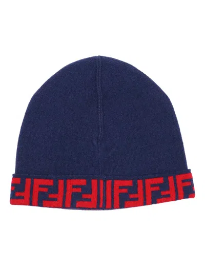 Fendi Kids Hat In Blue