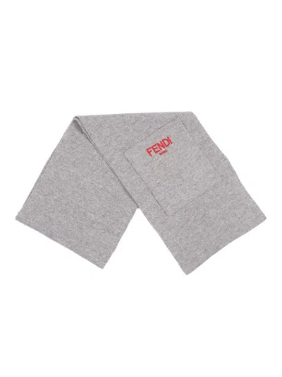 Fendi Kids Scarf In Gray