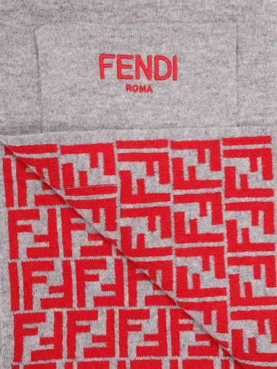 Fendi Kids Scarf In Gray