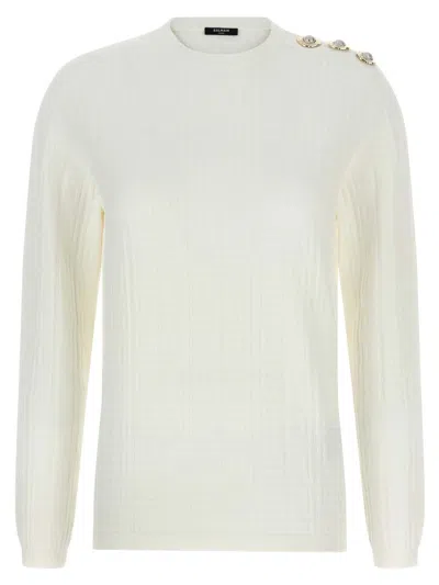 Balmain Women's Viscose Polyester Sweaters In White
