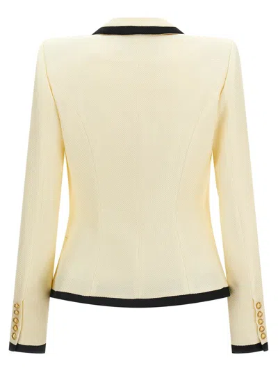 Balmain Maxi Shoulder Strap Blazer In Yellow
