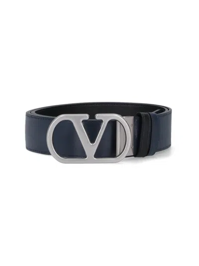 Valentino Garavani Vlogo Reversible Belt For Formal And Casual Occasions In Black
