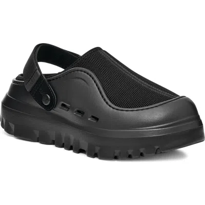 Ugg Adjustable Back Strap Clogs With Mesh Upper In Black