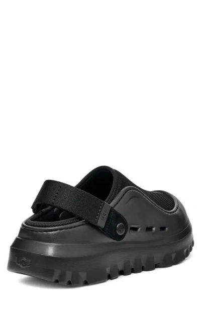 Ugg Adjustable Back Strap Clogs With Mesh Upper In Black
