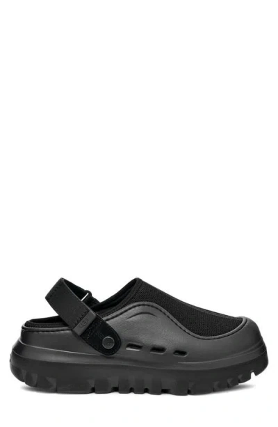 Ugg Adjustable Back Strap Clogs With Mesh Upper In Black