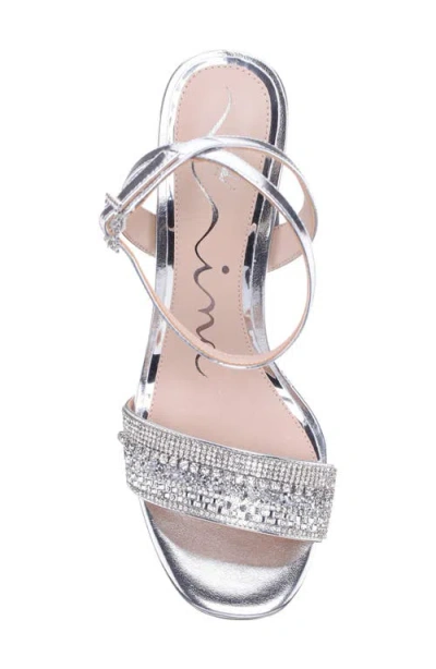 Nina Sofina Ankle Strap Platform Sandal In Silver