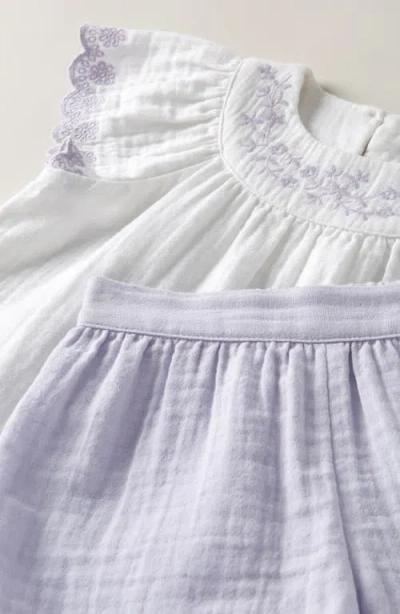 Nordstrom Flutter Sleeve Cotton Gauze Top & Shorts Set In Multi