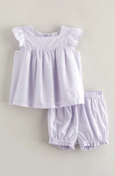 Nordstrom Square Neck Cotton Flutter Top & Shorts Set In Pink