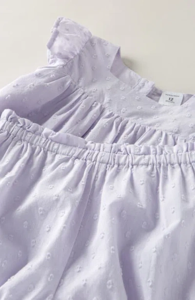 Nordstrom Square Neck Cotton Flutter Top & Shorts Set In Pink