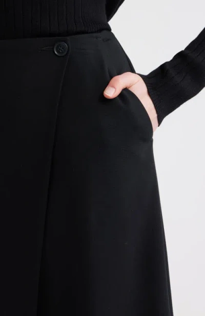 Nordstrom Wrap Midi Skirt In Black
