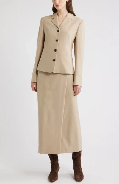 Nordstrom Wrap Midi Skirt In Neutral