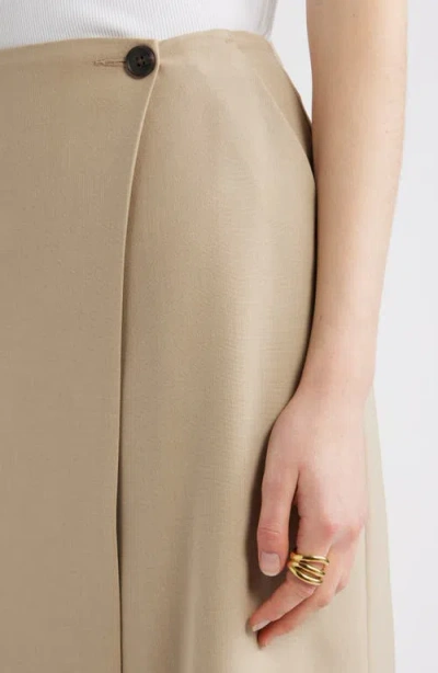 Nordstrom Wrap Midi Skirt In Neutral