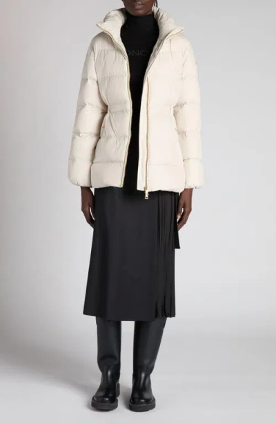 Moncler Womens Natural Brossette Quilted Shell-down Jacket In White