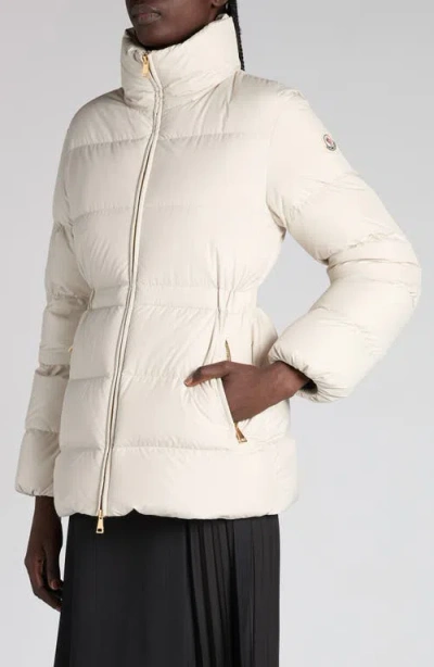 Moncler Womens Natural Brossette Quilted Shell-down Jacket In White