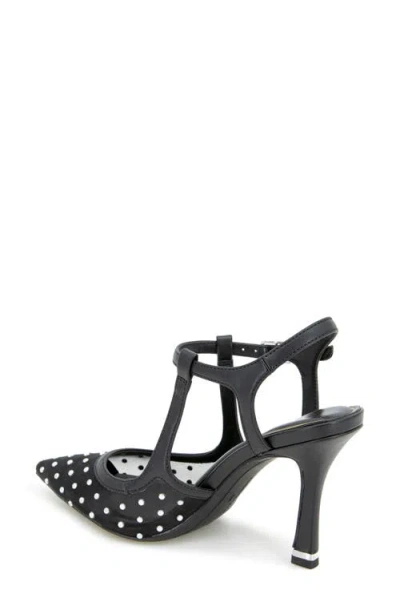 Kenneth Cole Romi Mesh Micro Stud Ankle Slingback Heel In Black
