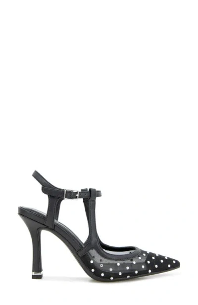 Kenneth Cole Romi Mesh Micro Stud Ankle Slingback Heel In Black