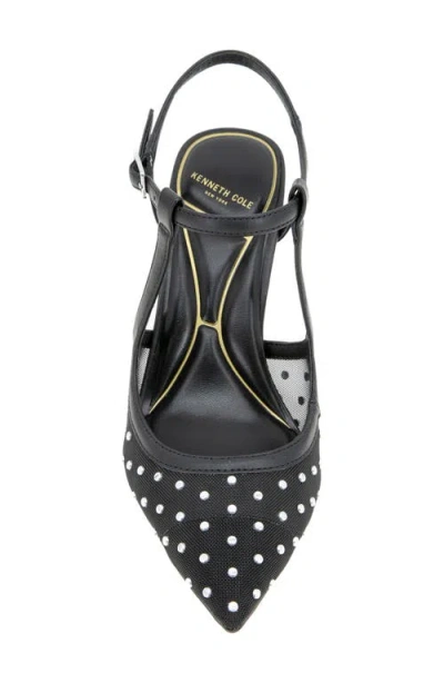 Kenneth Cole Romi Mesh Micro Stud Ankle Slingback Heel In Black