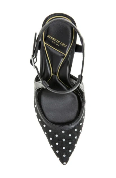 Kenneth Cole Romi Mesh Micro Stud Ankle Slingback Heel In Black