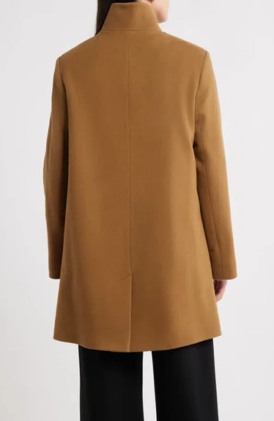 Fleurette Grace Stand Collar Wool Coat In Brown