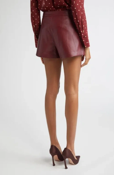L'agence Dionne Vegan Leather Short In Black Cherry In Brown