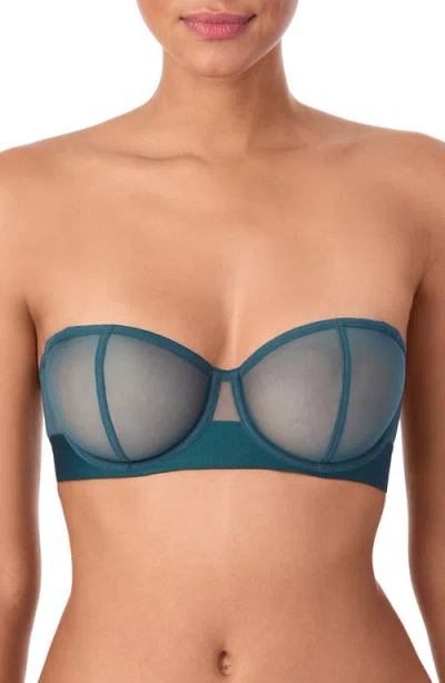 Dkny Women's Sheers Strapless Mesh Bra Dk4939 In Blue