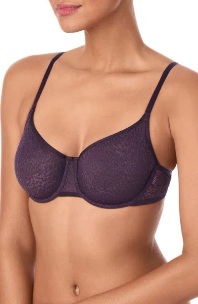 Dkny Modern Lace Unlined Demi Bra In Purple