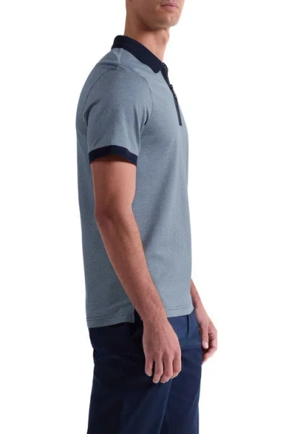 Bugatchi Quarter Zip Polo In Blue
