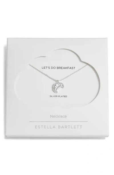 Estella Bartlett Croissant Charm Necklace In Green