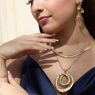 Bcbg Layered Spiral Pendant Necklace In Gold