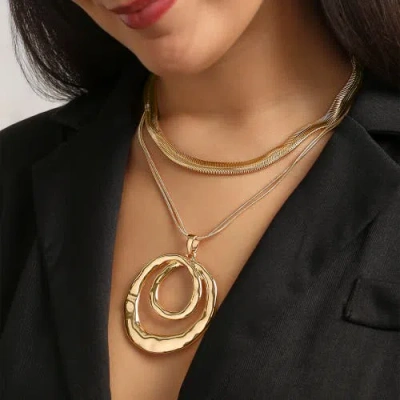 Bcbg Layered Spiral Pendant Necklace In Gold