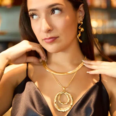 Bcbg Layered Spiral Pendant Necklace In Gold