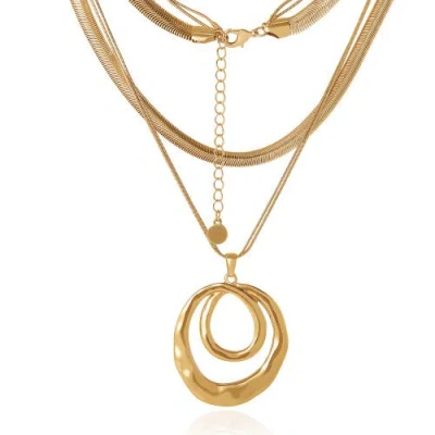 Bcbg Layered Spiral Pendant Necklace In Gold