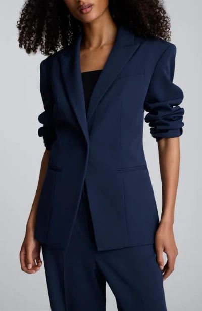 Kenneth Cole Luxe Twill Slim One Button Jacket In Blue