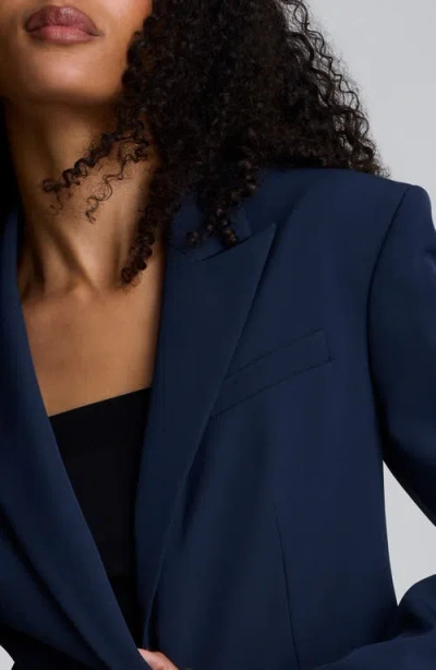 Kenneth Cole Luxe Twill Slim One Button Jacket In Blue